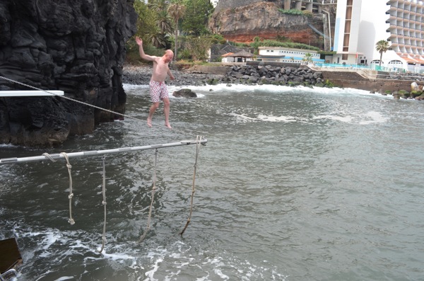 John takes a jump.